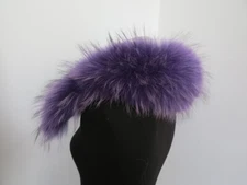 SALE! 100% Real raccoon fur hood collar/neck wrap/women jacket cap violet