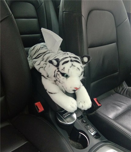 Peluche simulazione leopardo tigre giocattolo porta carta tovagliolo scatola tessuto decorazione casa auto - Foto 6 di 15