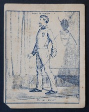 Antique Chromo Card RIDDLE GUESS GAME Fencing Master and Student