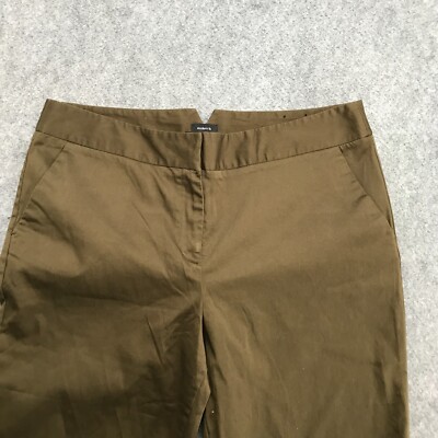 Attention Pants Womens Size 14 Green Woven Modern Fit Capri Stretch Classic Rise
