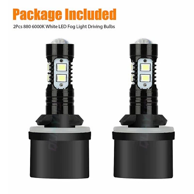 QUAYUB For Ford Mustang Gt Svt Cobra 1994-2004 880 LED Fog Light bulbs 6000K White 2pcs