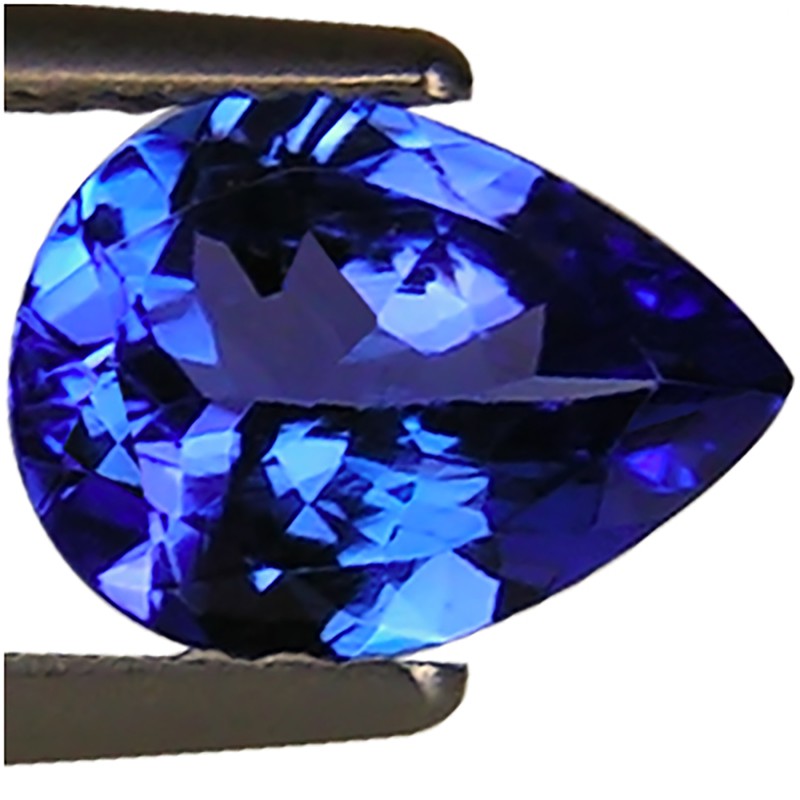 0.98 Ct AA Natural D Block Tanzanite Medium Blue Violet Pear Cut
