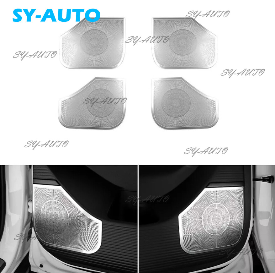 Silver Stainless Steel Door Audio Speaker Cover Trim for Hyundai Santa Fe 2024+