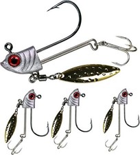 5Pcs Underspin Jig Heads Hooks Spinner Blade Crappie Bass Fishing Lure Swimbait