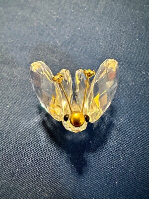 Swarovski Crystal Butterfly Mini Figurine Gold Antennae Retired