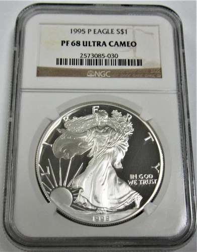 1995-P AMERICAN SILVER EAGLE $1 NGC PF 68  PROOF CAMEO ⭐ 323 ⭐ V71 ⭐