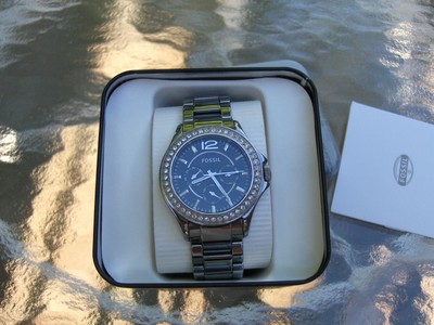 FOSSIL RILEY CE 1067 BLACK PEARL CHROME 