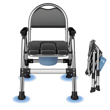 Sedia Comoda WC per Anziani Sedia WC Pieghevole con Braccioli Water Portatile