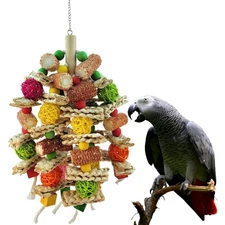 Safe Natural Bird Chew Toys for Macaws & Amazon Parrots - Easy Install Design