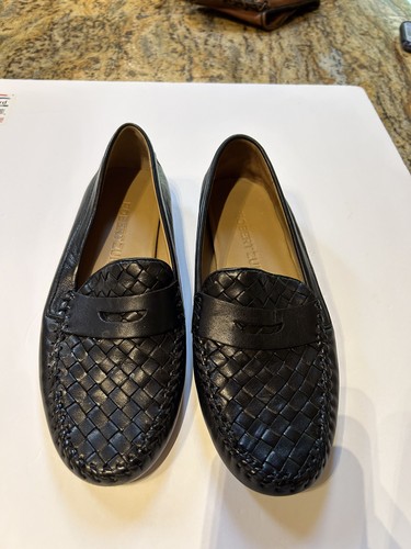 ROBERT ZUR Petra Woven Leather Loafer Black 8 M