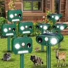 8Pack Ultrasonic Animal Repeller Outdoor Deer Repellent Devices with Light