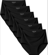 6 Pack Women  s High Waist Seamless Panties Full Coverage No Show Underwear