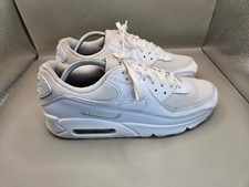 Nike Air Max 90 Recraft Shoes Men's 10.5 Triple White Athletic Casual Sneakers