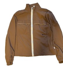 Nike Men's Brown Full Zip Track Jacket Polyester Mesh Lined Size M