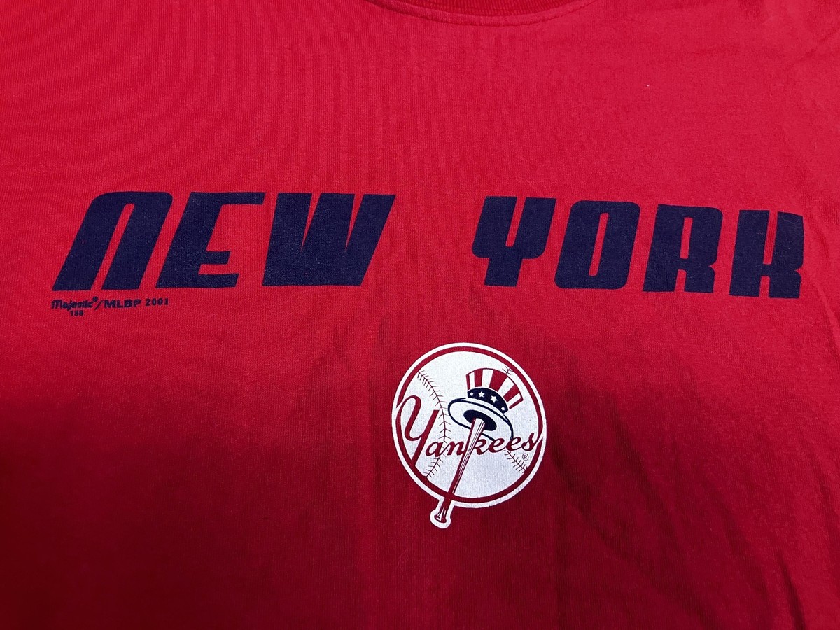 Vintage New York Yankees Shirt Mens 2XL Red MLB Baseball Long