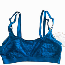 2 Auden Floral Wireless Lace Bralette Adjustable Straps Size M Nylon Blend