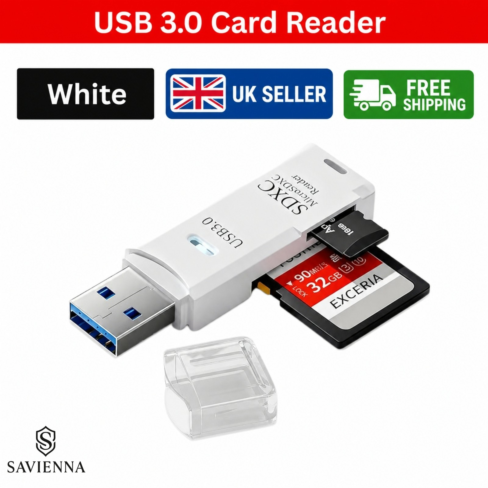 SD Card Reader 2 In 1 USB 3.0 Micro SD SDHC SDXC MMC TF for PC Laptop ...