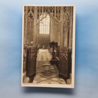 Tideswell Postkarte um 1920 Peak District lokale Pfarrkirche Innenraum
