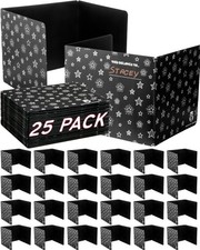 25 Black Plastic Privacy Folders for Students - Durable Desk Dividers