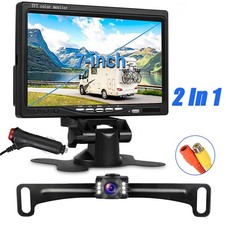 Backup Camera Rear View HD Parking Night Vision 7" Monitor Reverse for RV Car