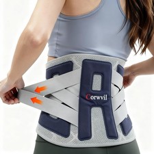 Lower Back Support Brace with 6 Stays for Men and Women, Breathable Back Brac...