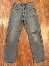 Levi  s Premium 501 90  s Jean Women  s 25x30 Straight Leg Mid Rise Faded Black EUC