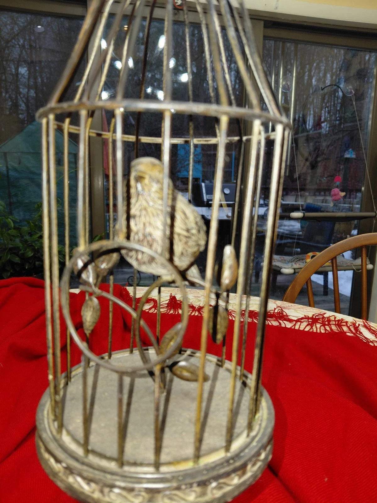 15" X 5" Metal Bird In A Cage On Pedestal
Opens in a new window or tab
