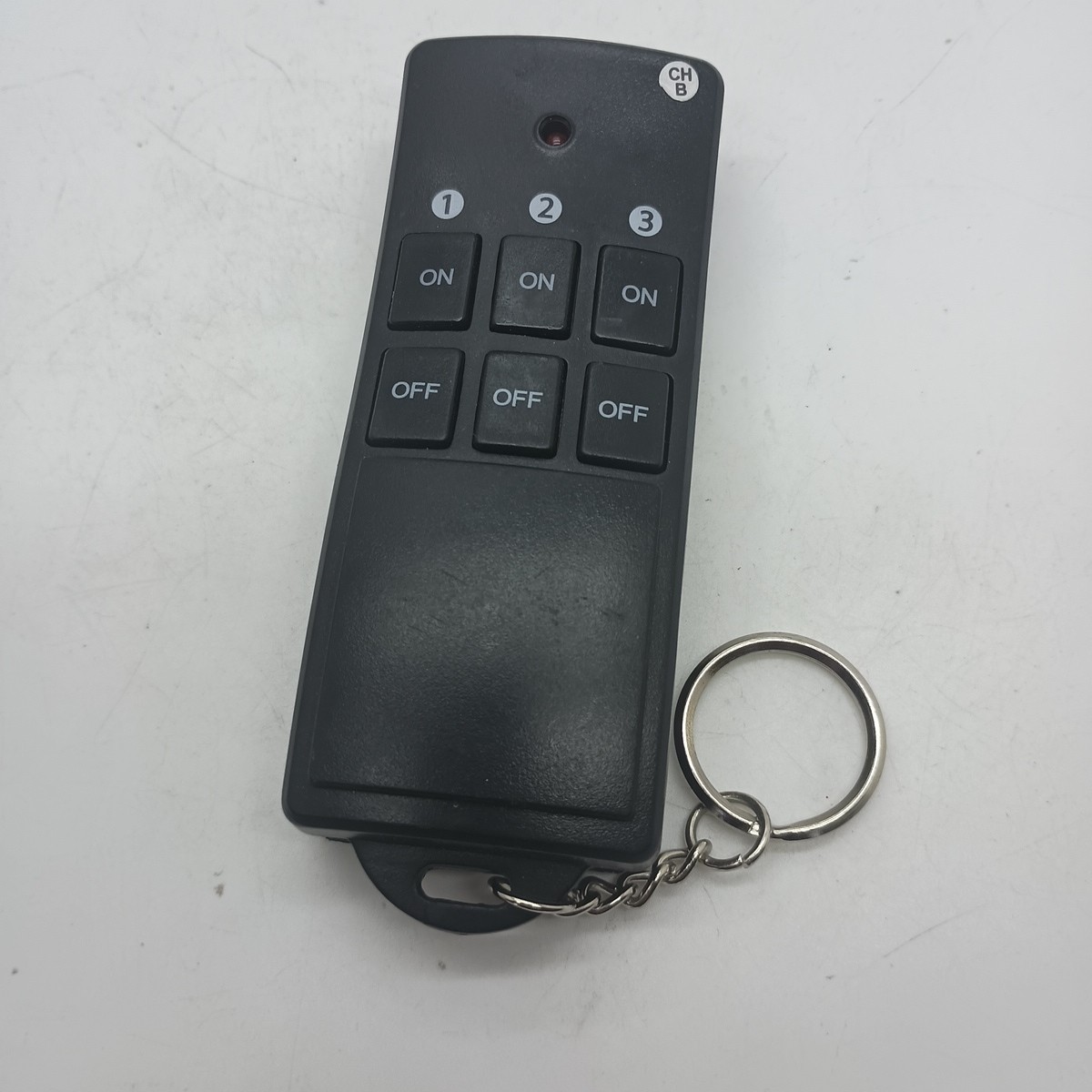 #G) Wireless TR-011N Indoor Outlet Black Remote Control Key Chain 3 channel