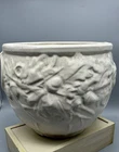 McCoy Acorn Leaves Jardiniere Planter Matte  White 7.5" USA Art Pottery 1930’s