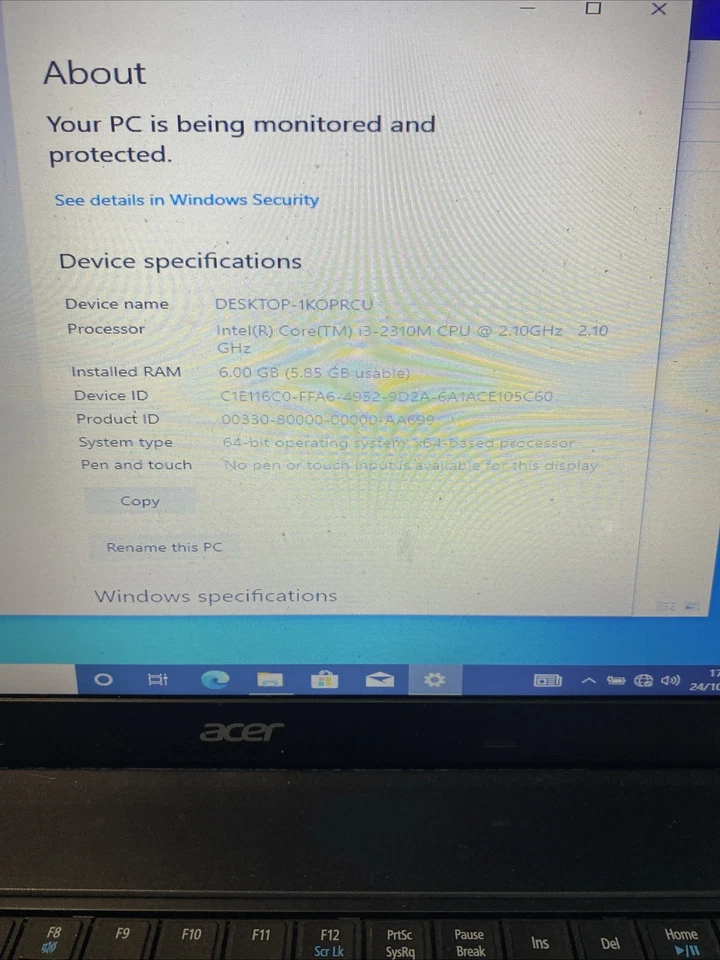 ACER TRAVELMATE 5760 I3-2310M 6GB 60ssd ( Windows 10)  - Image 2 of 4