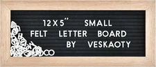 Small Felt Letter Board with 374 Letters, Numbers & Symbols - 12 x 5 inch Min...