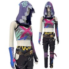 Arcane Season 2 League of Legends Jinx Cosplay Costumes Halloween Clothing w/Hat