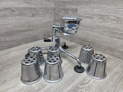 Saladmaster Vtg Five Star Food Processor Chopper Shredder Slicer 6 Cones READ!