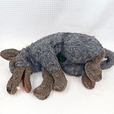 VTG Folkmanis Folktails Big Bad Wolf Plush Stuffed Animal Puppet XL Blue Eyes