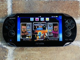 PS Vita PCH-1000 Crystal Black SONY Playstation Tested 8GB Charger Mine Craft P