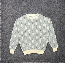 True Vintage Jumper Crazy Funky Argyle Pattern 80s/90s Chunky Knit Jumper (M)