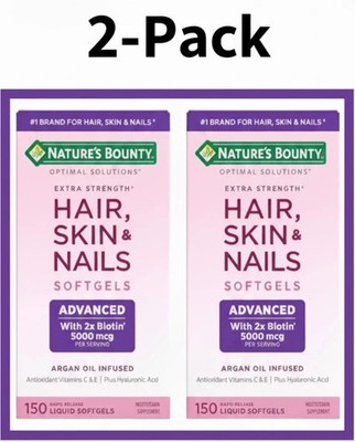 Nature's Bounty 2 PACK - Hair Skin Nails Extra Strength Biotin/Exp. 10/2027+
