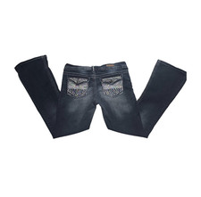 Bongo Y2K Sequin Pocket Bootcut Jeans Dark Wash Western Glam