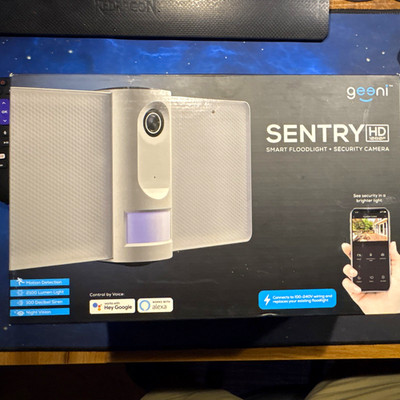 Geeni Sentry HD 1080p Wi-Fi Outdoor Floodlight Camera w/ Siren, White