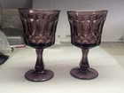 NORITAKE PERSPECTIVE PLUM PURPLE AMETHYST STEMMED WINE GOBLETS PAIR — photo 9