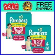 Pampers Swaddlers 360 Diapers Size 4 56 Ct 2-Pack Fast Ship USA