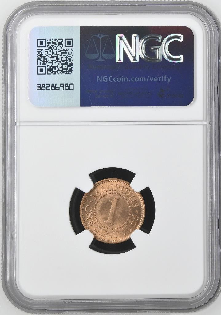 Mauritius 1 Cent 1963 NGC MS 64 RD | eBay