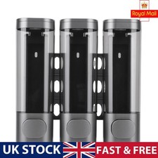 3in1 Shampoo and Conditioner Dispenser Wall-Mount Separator for Bathroom (Grey)