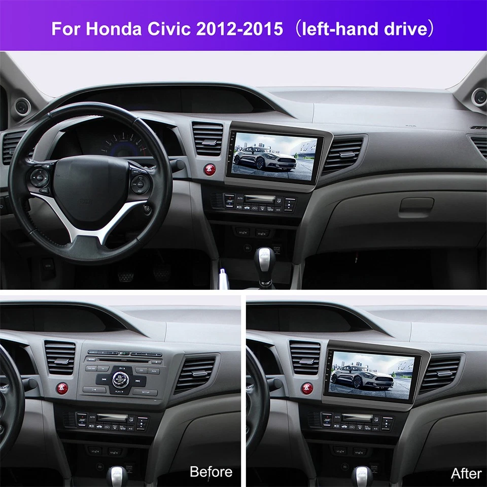 Apple Carplay For 2012-2015 Honda Civic Car Stereo Radio Android 15 GPS Navi - Изображение 3 из 4