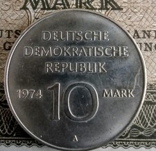 1974  East Germany GDR/DDR 25 Years Of East Germany 10 Mark Coin   V251