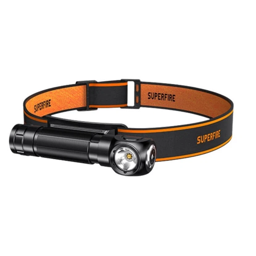 Superfire TH04 Linterna Frontal de cabeza y Ángulo Recto Recargable 600LM USB‑C - Imagen 2 de 4