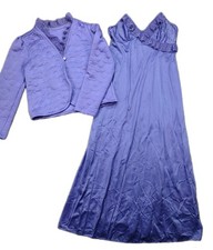 60's JCPenney M Purple Nightgown  Quilted Bed Jacket Set Womens USA Union Made