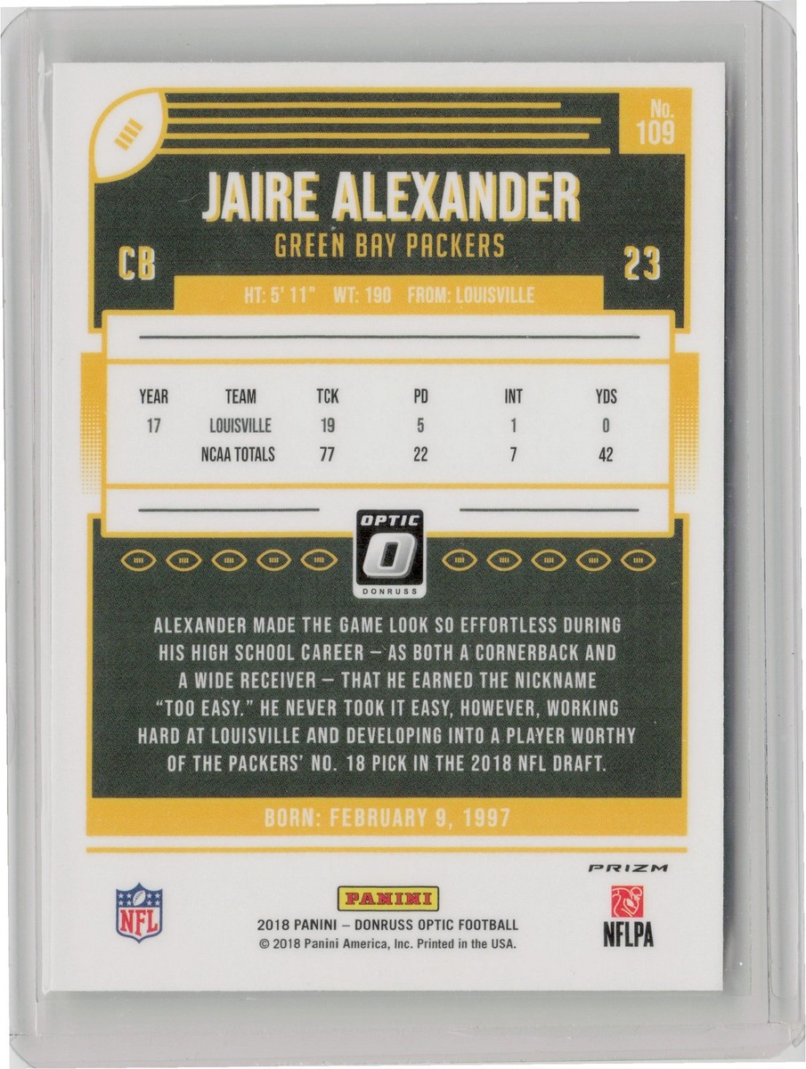 2018 Donruss Optic - Rookies Jaire Alexander #109 Red