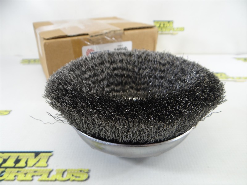 NEW WEILER REVERSE NUT CRIMPED WIRE CUP BRUSH 6" X .014" X 5/8"-11 #14066