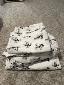 Pottery Barn Disney Mickey Mouse Off White King Sheet Set
